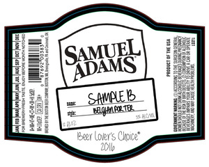 Samuel Adams Sample B Belgian Porter February 2016