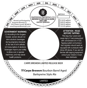 Carpe Brewem Bourbon Barrel Aged Barleywine Style Ale