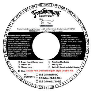 Frankenmuth Ground Rule Dubbel Belgian Style Dubbel January 2016