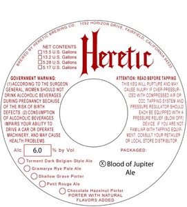Heretic Brewing Company Blood Of Jupiter January 2016