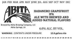 Abita Habanero Grapefruit IPA January 2016