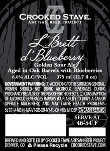 Crooked Stave Artisan Beer Project L' Brett D' Blueberry