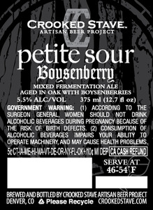 Crooked Stave Artisan Beer Project Petite Sour Boysenberry January 2016
