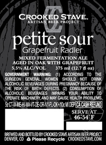 Crooked Stave Artisan Beer Project Petite Sour Grapefruit Radler January 2016