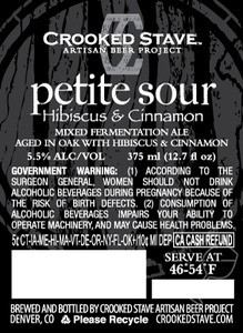 Crooked Stave Artisan Beer Project Petite Sour Hibiscus & Cinnamon