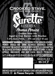 Crooked Stave Artisan Beer Project Surette Reserva Prunus Persica