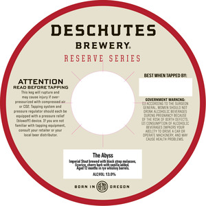 Deschutes Brewery The Abyss January 2016