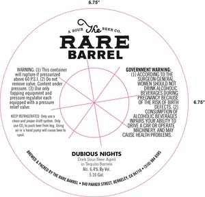 The Rare Barrel Dubious Nights January 2016