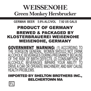 Klosterbrauerei Weissenohe Green Monkey Hersbrucker January 2016