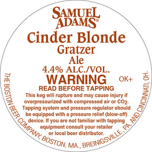 Samuel Adams Cinder Blonde January 2016