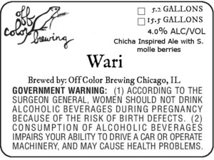 Off Color Brewing Wari February 2016