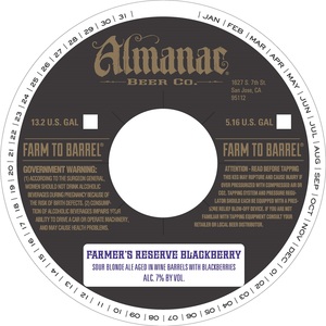 Almanac Beer Co. Farmer's Reserve Blackberry January 2016