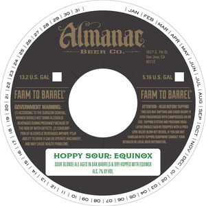 Almanac Beer Co. Hoppy Sour: Equinox January 2016