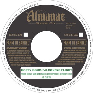 Almanac Beer Co. Hoppy Sour: Falconer's Flight January 2016