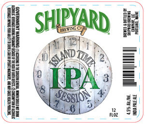 Shipyard Brewing Company Island Time Session IPA January 2016