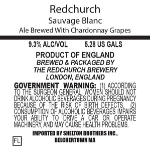 Redchurch Brewery Sauvage Blanc January 2016