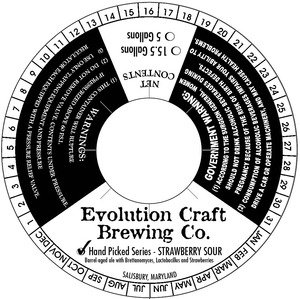 Evolution Craft Brewing Company Hand Picked Series Strawberry Sour