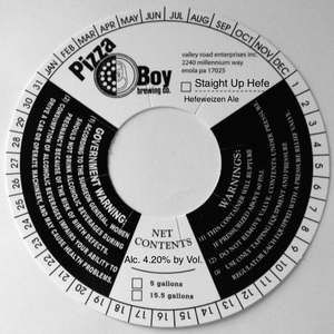 Pizza Boy Brewing Co. Straight Up Hefe