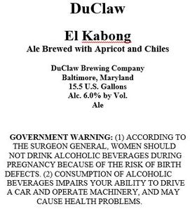 Duclaw Brewing El Kabong January 2016