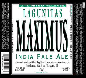 The Lagunitas Brewing Company Maximus January 2016