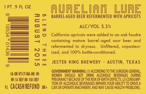 Jester King Brewery Aurelian Lure February 2016