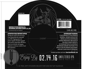 Stone Enjoy By Unfiltered IPA February 2016