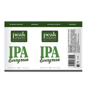 Peak Organic IPA Evergreen