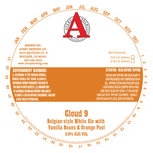 Avery Brewing Co. Cloud 9 February 2016