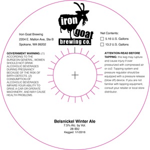 Iron Goat Brewing Belsnickel Winter Ale