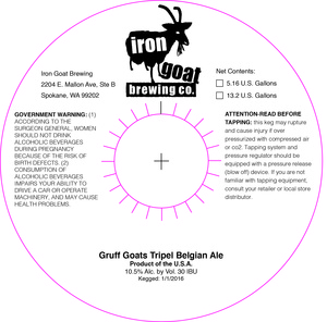 Iron Goat Brewing Gruff Goats Tripel Belgian Ale