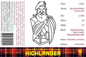 The Return Of The Highlander Bourbon Barrel Scotch Ale February 2016