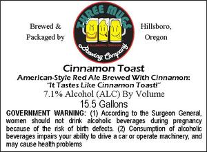 Three Mugs Brewing Company Cinnamon Toast March 2016