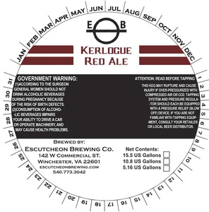 Escutcheon Brewing Co. Kerlogue Red Ale February 2016