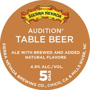 Sierra Nevada Audition Table Beer February 2016