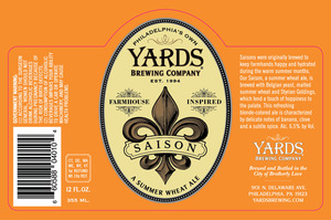 Yards Brewing Company Saison February 2016