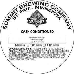 Summit Brewing Company Zingiber Cream Ale February 2016