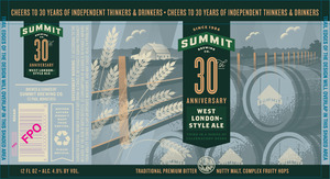 Summit Brewing Company 30th Anniversary West London-style Ale February 2016