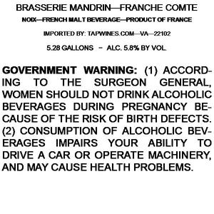 Brasserie Mandrin Noix February 2016