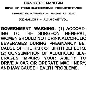 Brasserie Mandrin Triple Hop February 2016