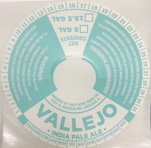 Half Acre Beer Co. Vallejo I.p.a. Keg Collar