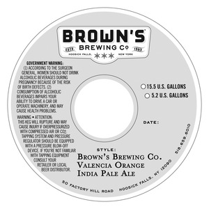 Brown's Brewing Co. Valencia Orange India Pale Ale