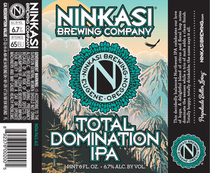 Ninkasi Brewing Company Total Domination IPA February 2016