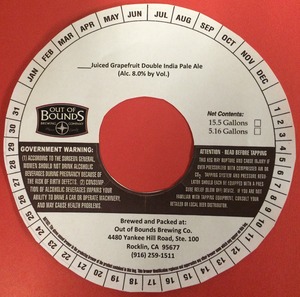 Out Of Bounds Brewing Company Juiced Grapefruit Double India Pale Ale March 2016