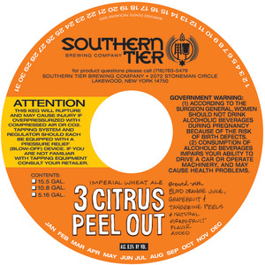 Southern Tier Brewing Company 3 Citrus Peel Out March 2016
