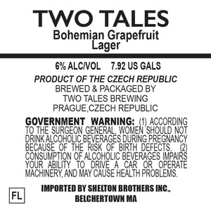 Two Tales Bohemian Grapefruit Lager February 2016