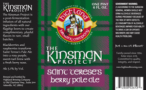 Highland Brewing Co. The Kinsman Project Saint Terese's February 2016