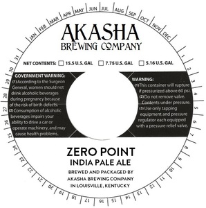 Akasha Brewing Company Zero Point February 2016