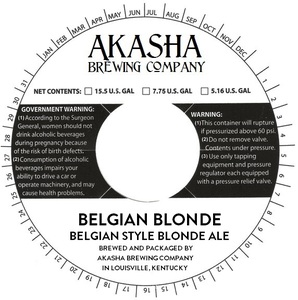 Akasha Brewing Company Belgian Blonde