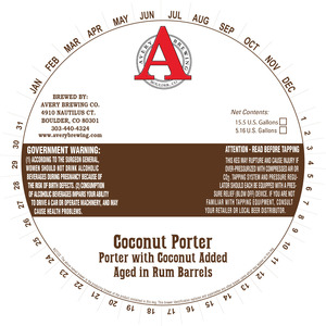 Avery Brewing Co. Coconut Porter February 2016