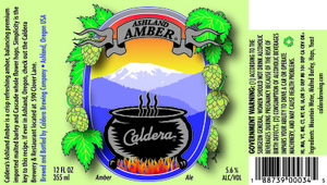 Caldera Ashland Amber Ale February 2016